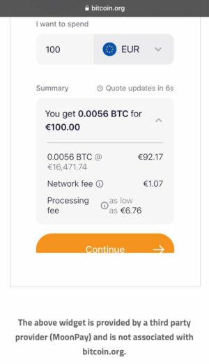 Where to buy BTC in EU with lowest fee? Following Bitcoin.org (MoonyPay) get like 8% of fee…