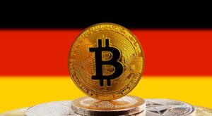 Bitcoin vor Deutschland-Flagge