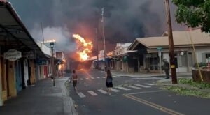 Naturkatastrophe: Waldbrände auf Hawaii: Historische Stadt Lahaina von Flammen erfasst
