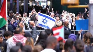 New York: Krieg in Israel: Feindselige Proteste am Time Square