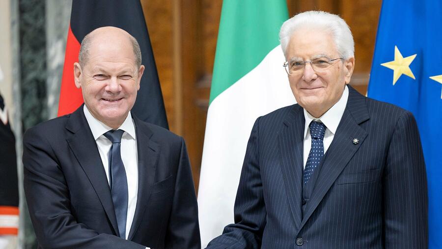 Zusammenarbeit: Scholz trifft Italiens Staatspräsidenten Mattarella in Rom