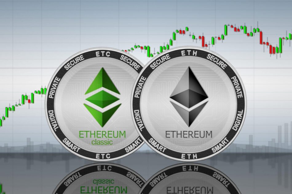 Ethereum,(eth),And,Ethereum,Classic,(etc),Coins,On,The,Background